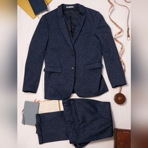 Zara Men's Suit in Blue Tweed
